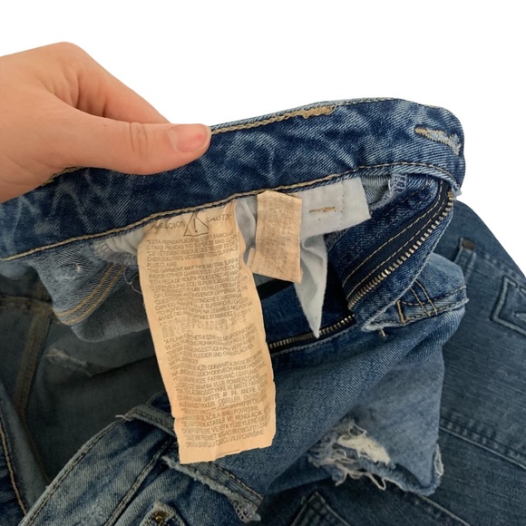 Zara Trafaluc Ripped Blue Jean Shorts - Picture 5 of 6